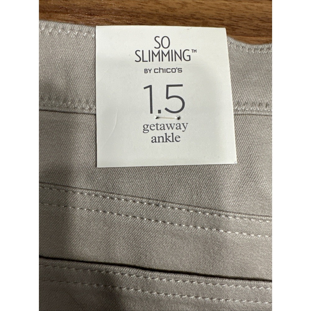 Chico's So Slimming Size 1.5/10 Getaway Ankle Pant Women's New Khaki Color NWT - Picture 6 of 9